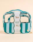 Sicily Stripes Teal Clear Cosmetic Bag Set