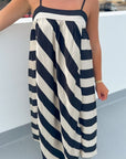 Goal Line Black Striped Maxi Dress