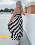 Goal Line Black Striped Maxi Dress