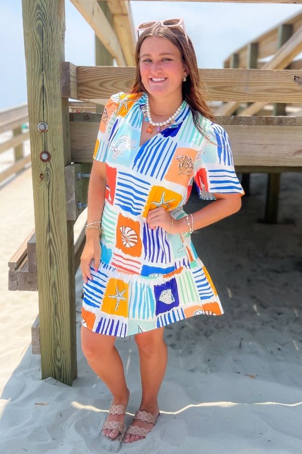THML At Sea Multi Nautical Printed Dress