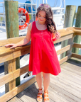 Dockside Red Button Up Smock Dress