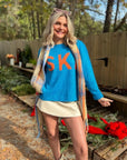 Hit The Slopes Blue & Orange Ski Sweater