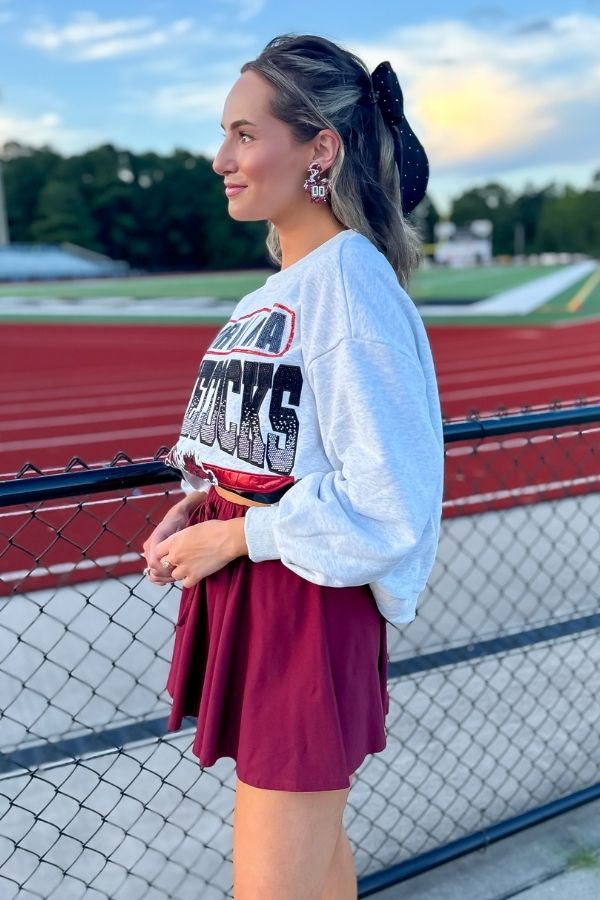 Queen of Sparkles Grey Carolina Gamecocks Vintage Sweatshirt
