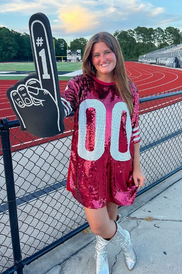 Garnet Sequin Jersey Dress