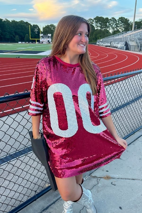 Garnet Sequin Jersey Dress