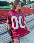 Garnet Sequin Jersey Dress