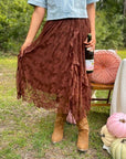 Serene Mocha Lace Maxi Skirt