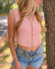 Leia Light Pink Knit Tank