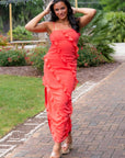 MINKPINK Red Venus Ruffle Maxi Dress
