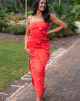 MINKPINK Red Venus Ruffle Maxi Dress