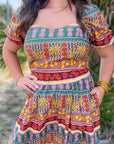 Truly Tropical Puff Sleeve Crop Top