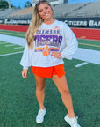 Queen of Sparkles Grey Clemson Tigers Vintage Sweatshirt