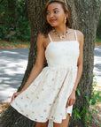 In Full Bloom Cream Floral Mini Dress