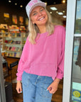 Free People Cashmere Rose Slow It Down Pullover