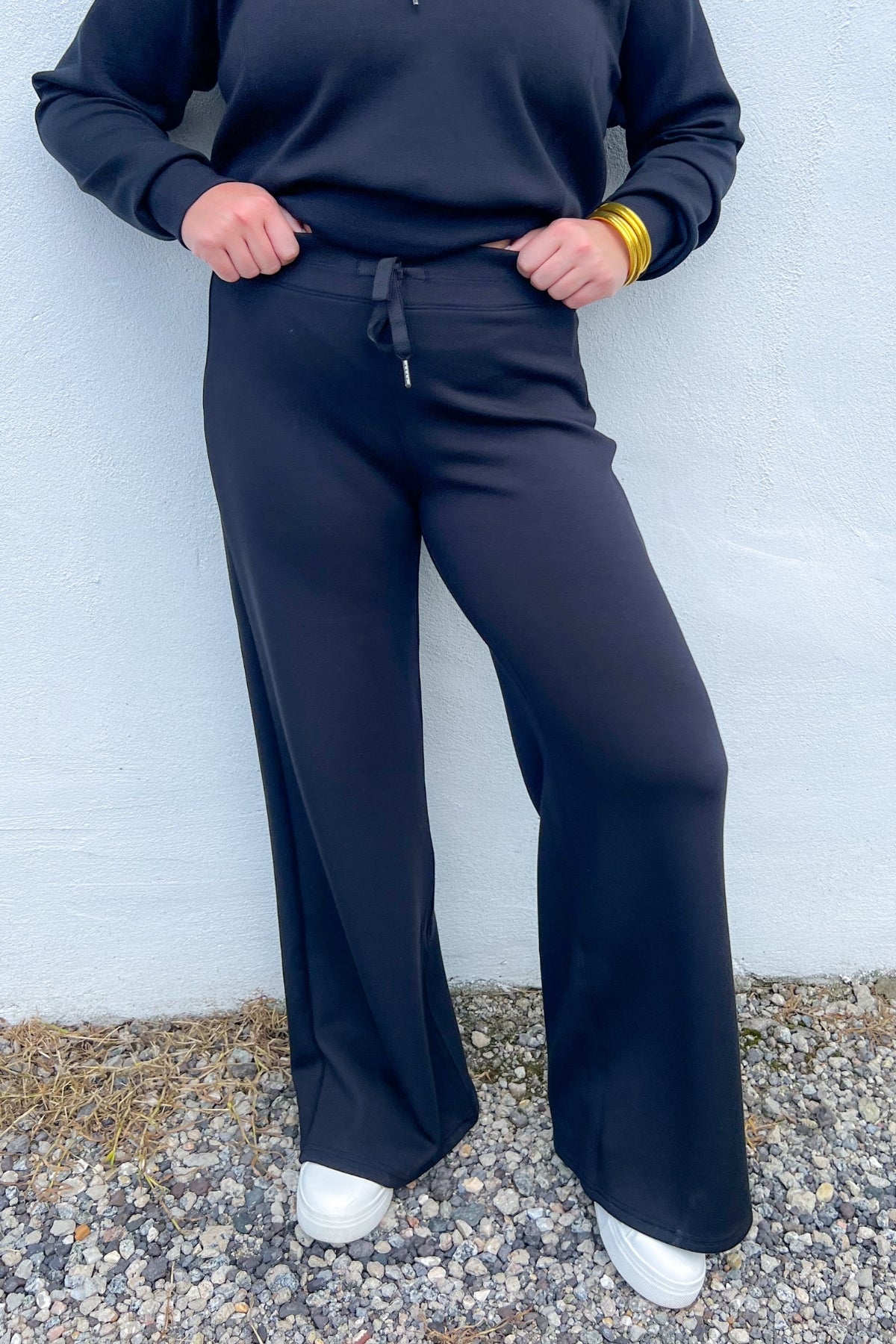Spanx Black Air Essentials Wide Leg Pant