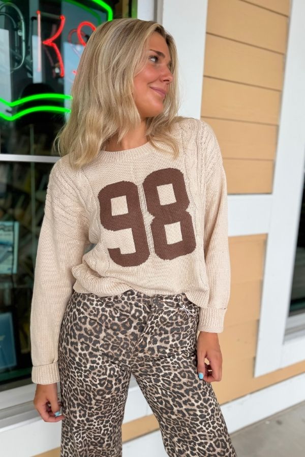 98 Beige Cable Knit Sweater