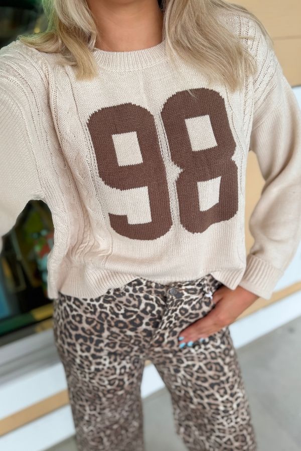 98 Beige Cable Knit Sweater