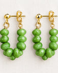 Riesling Green Beaded Loop Earrings