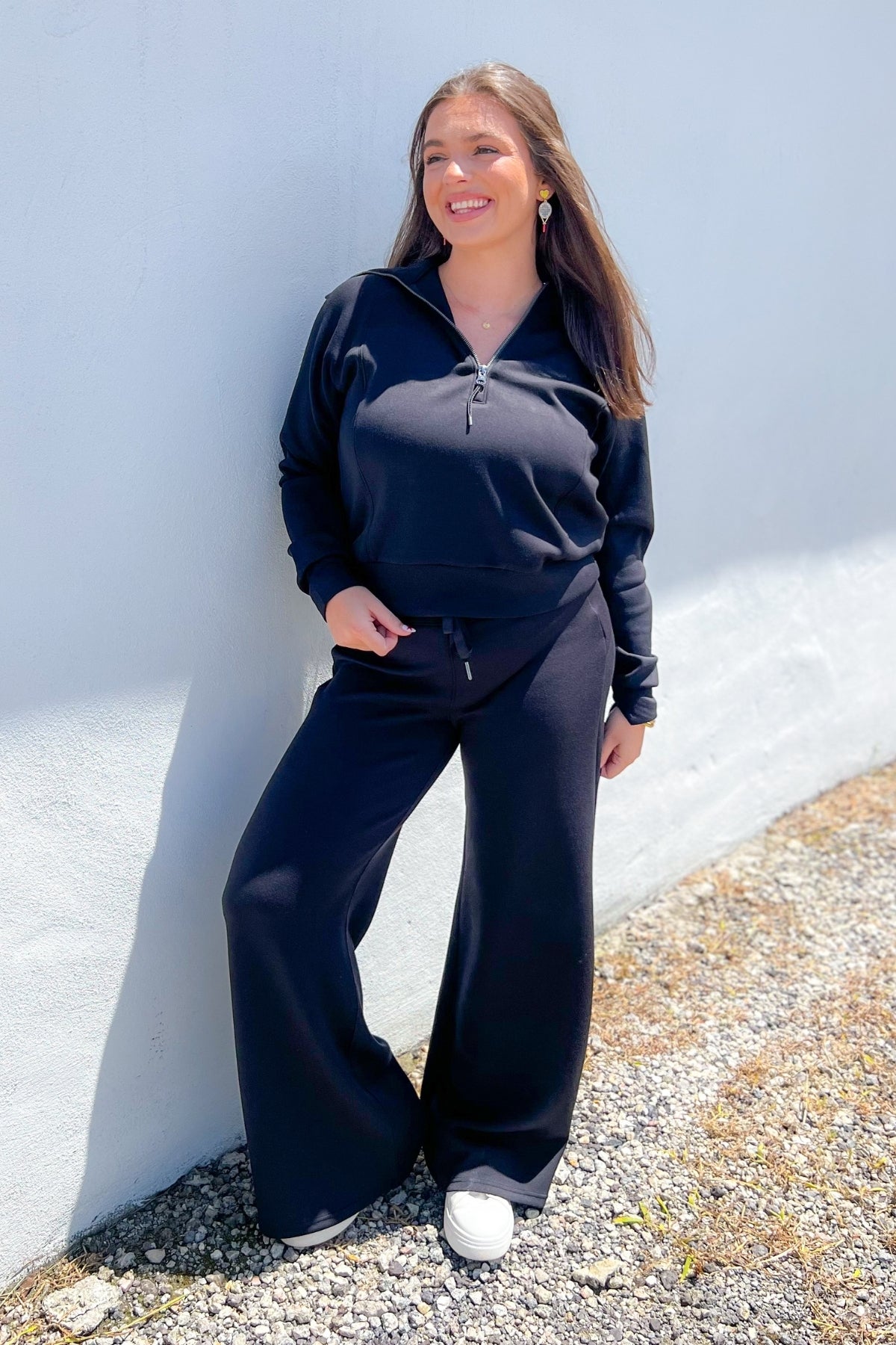 Spanx Black Air Essentials Wide Leg Pant