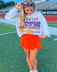 Stand Out Orange Pleated Mini Skort
