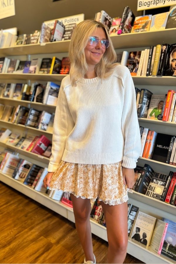 Free People Optic White Spring Street Pullover