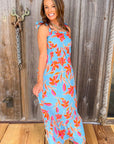 Bright and colorful tropical summer maxi dresses