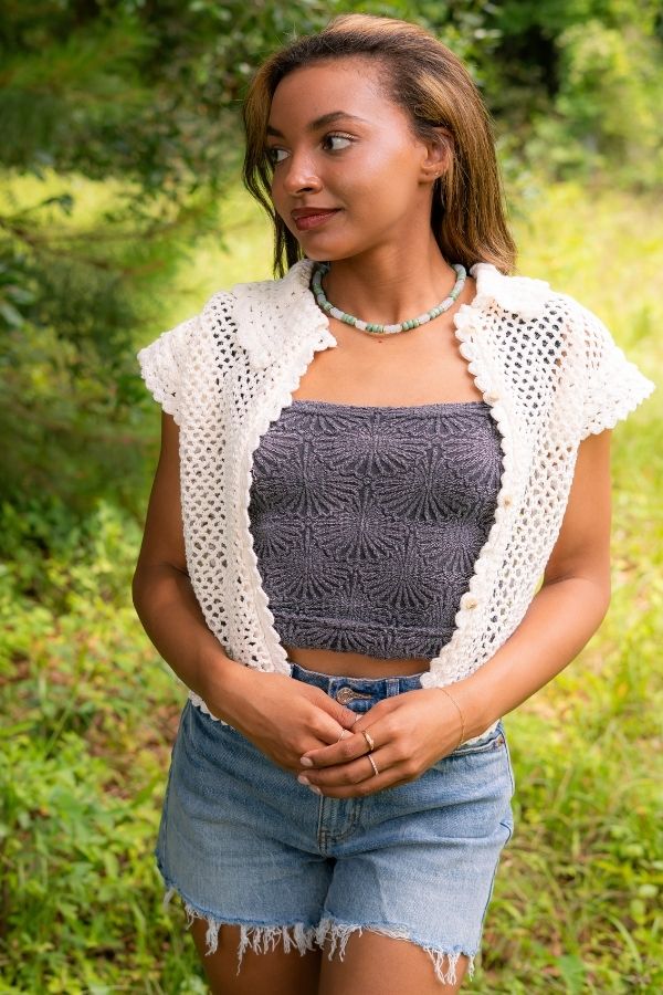 Free People Coconut Milk Lilly Crochet Top