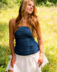 Free People Canter Wash Lora Denim Tube Top