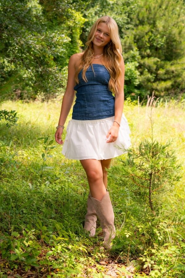Free People Canter Wash Lora Denim Tube Top