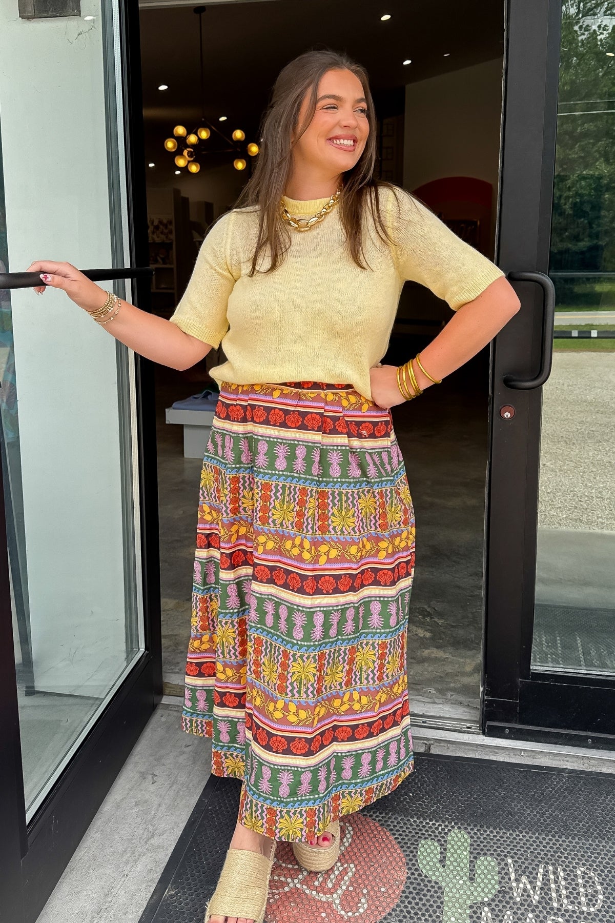 Tori Butter Yellow Short Sleeve Knit Top