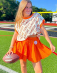 Stadium Days Orange Flowy Skort