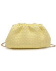 Mindy Butter Yellow Woven Clutch