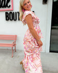I'm Blushing Pink Floral Tiered Maxi Dress