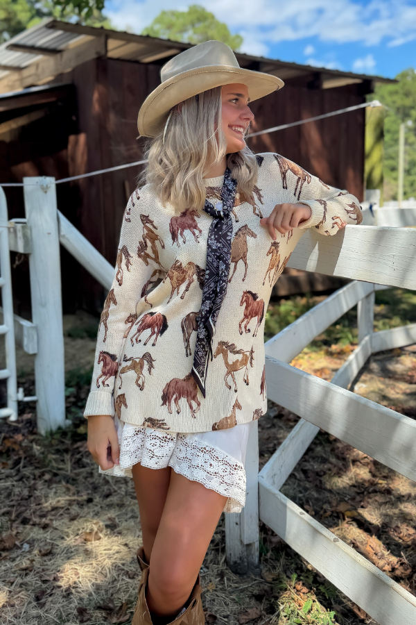 Show Me Your Mumu Wild Horses Knit Bonfire Sweater