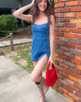 Emmy Tie Strap Denim Mini Dress