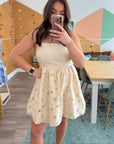 In Full Bloom Cream Floral Mini Dress