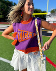 Queen of Sparkles Clemson Tigers Pennant Sweater Tank