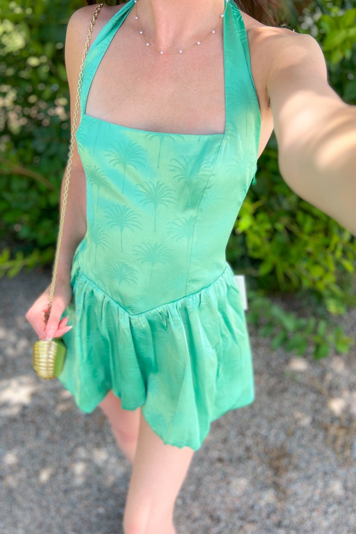 Show Me Your Mumu Green Palm Luxe Piper Dress