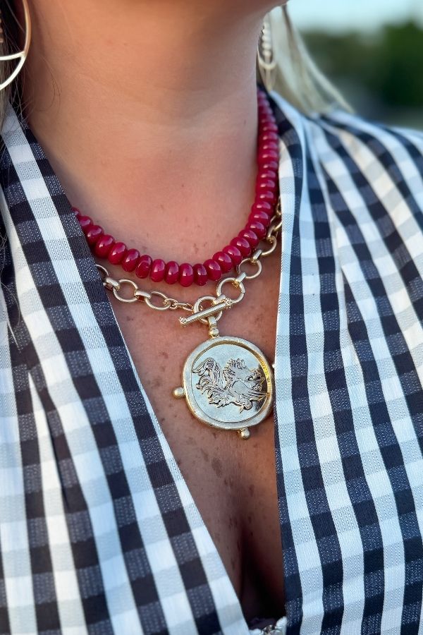 Burgundy Semi-Precious Stone Necklace