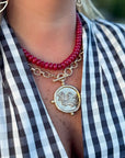 Burgundy Semi-Precious Stone Necklace