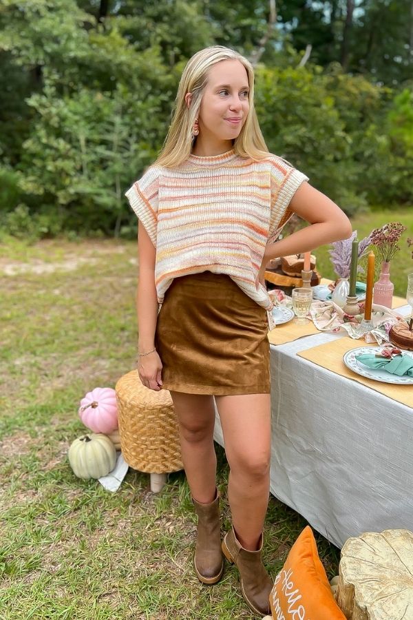 Harvest Spice Stripe Sweater Vest