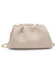 Mindy Ivory Oatmilk Woven Clutch