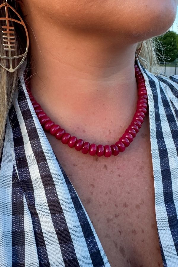 Burgundy Semi-Precious Stone Necklace