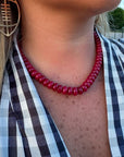 Burgundy Semi-Precious Stone Necklace