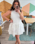 Always Yours White Floral Organza Mini Dress