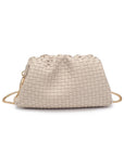 Mindy Ivory Oatmilk Woven Clutch
