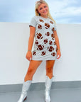 Grey Terry Football Patch T-Shirt Dress