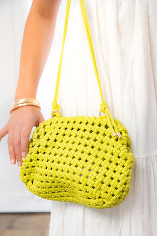 All You Need Lime Green Woven Purse-BC Bags-L. Mae Boutique