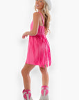 Always Having Fun Rima Pink Fringe Dress-Dresses-Blue B-L. Mae Boutique & Wild Mabel Clothing