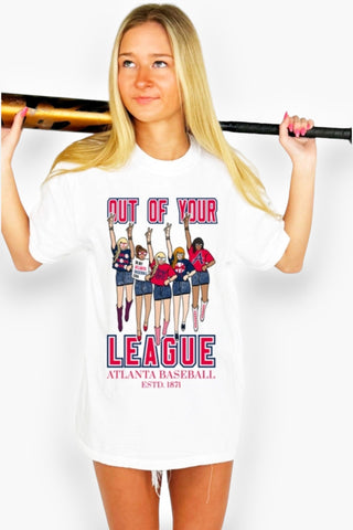 Atlanta Baseball "Out of Your League" Tee-Poppy & Pine-L. Mae Boutique